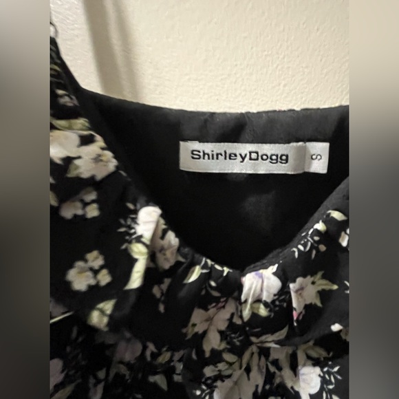 Black Floral Asymmetrical Midi Dress - Picture 8 of 9